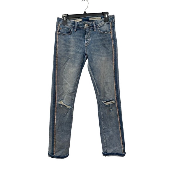 Pilcro and the Letterpress Anthropologie sz 25 Slim Boyfriend Jeans Edge Fabric - Picture 1 of 13